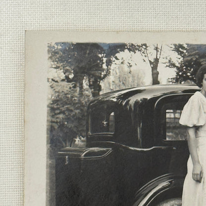 Antique Car Automobile Women Italian Real Photo Postcard RPPC Photograph