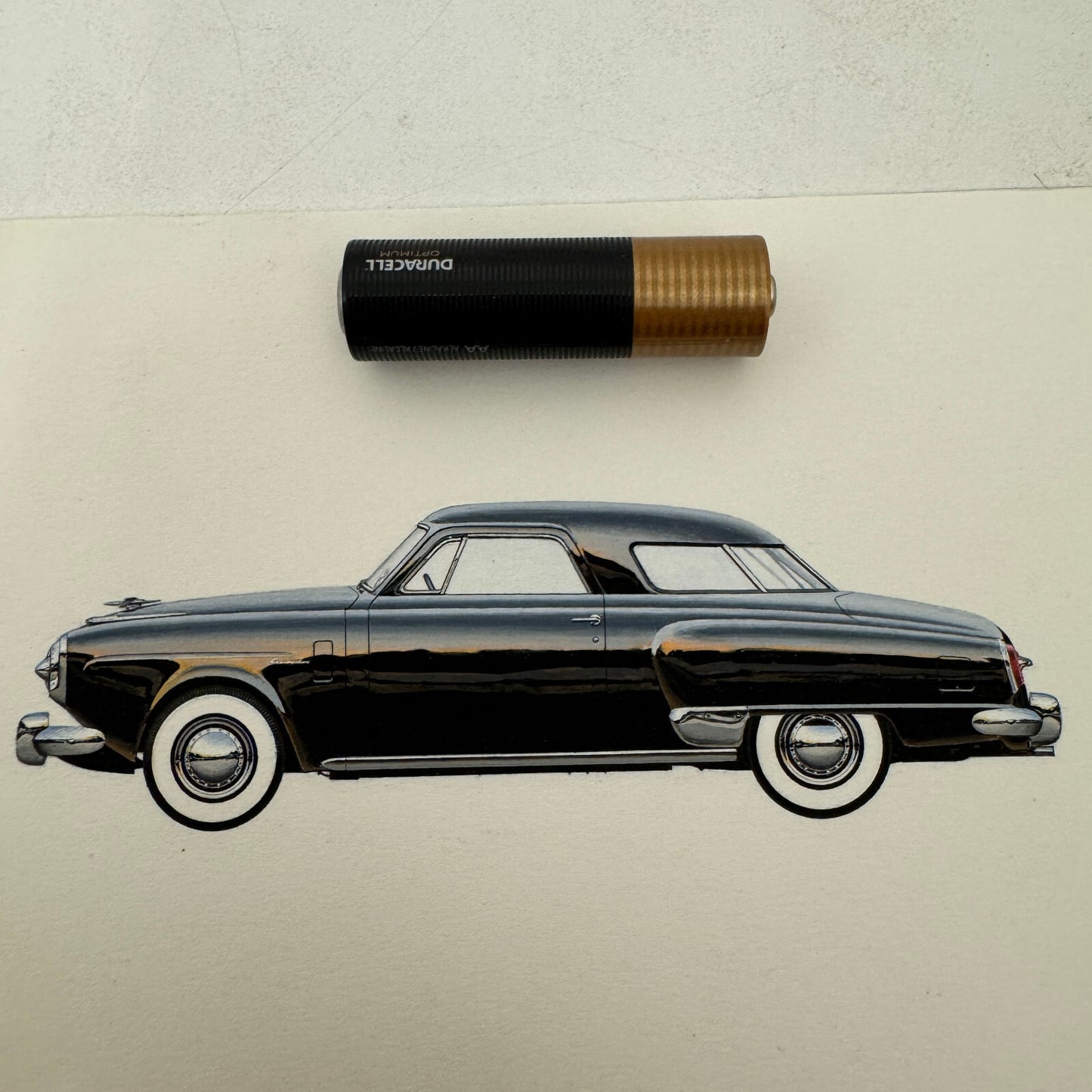 1950 Studebaker Commander Car Illustration Art Drawing Vintage Miniature