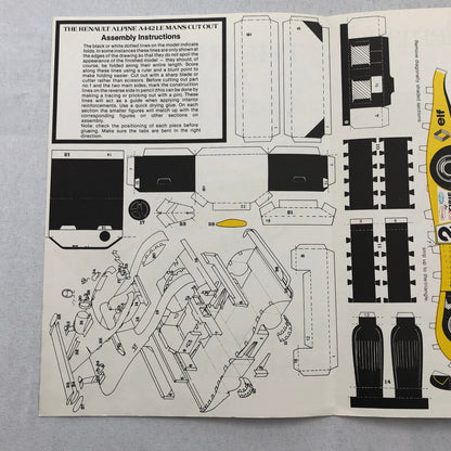Renault A442 LeMans Paper Racing Car Model Brochure Renault 4 5 12 18 20 30 16
