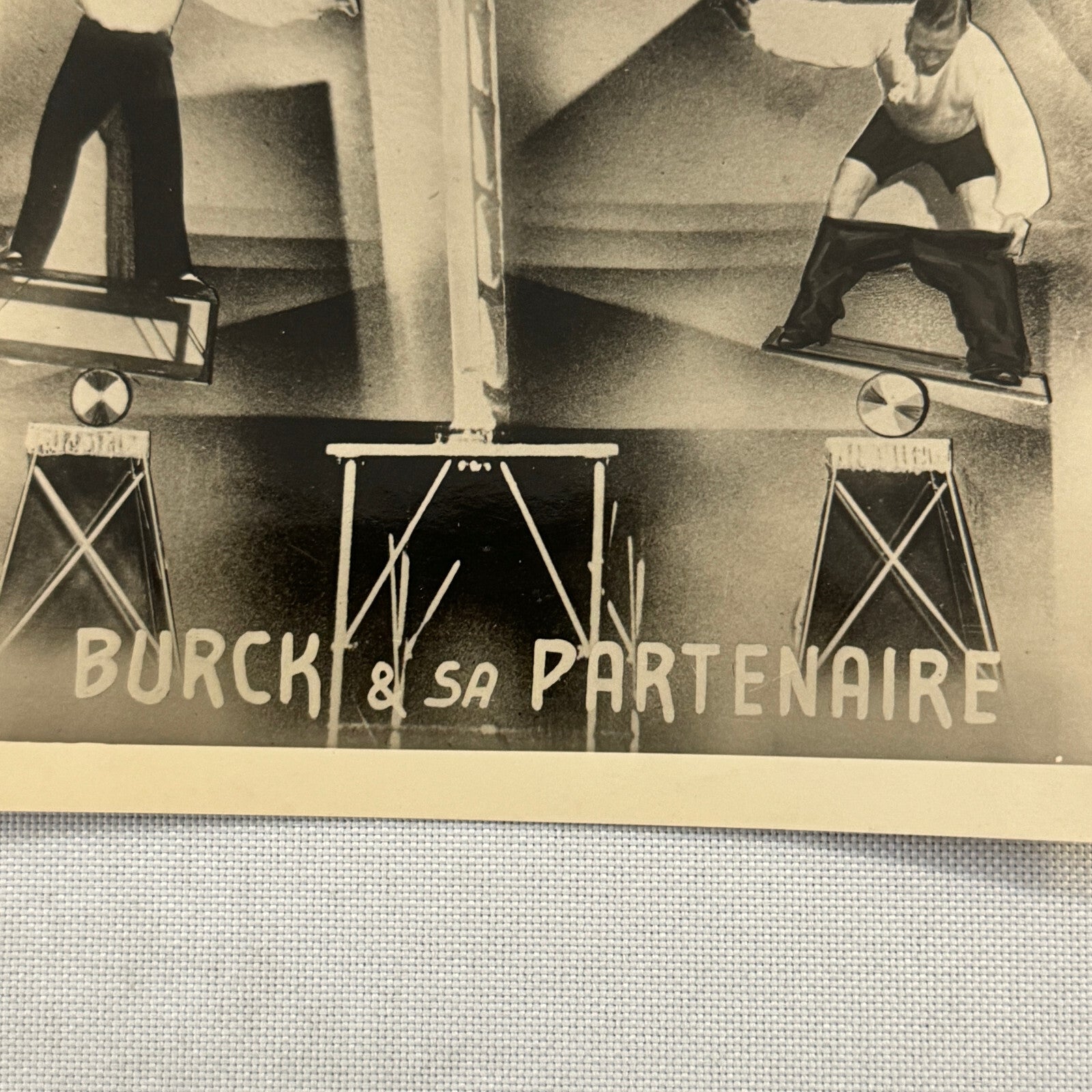 Vintage Circus Acrobat Balancing Act Photo Photograph Burck and Partner FRENCH