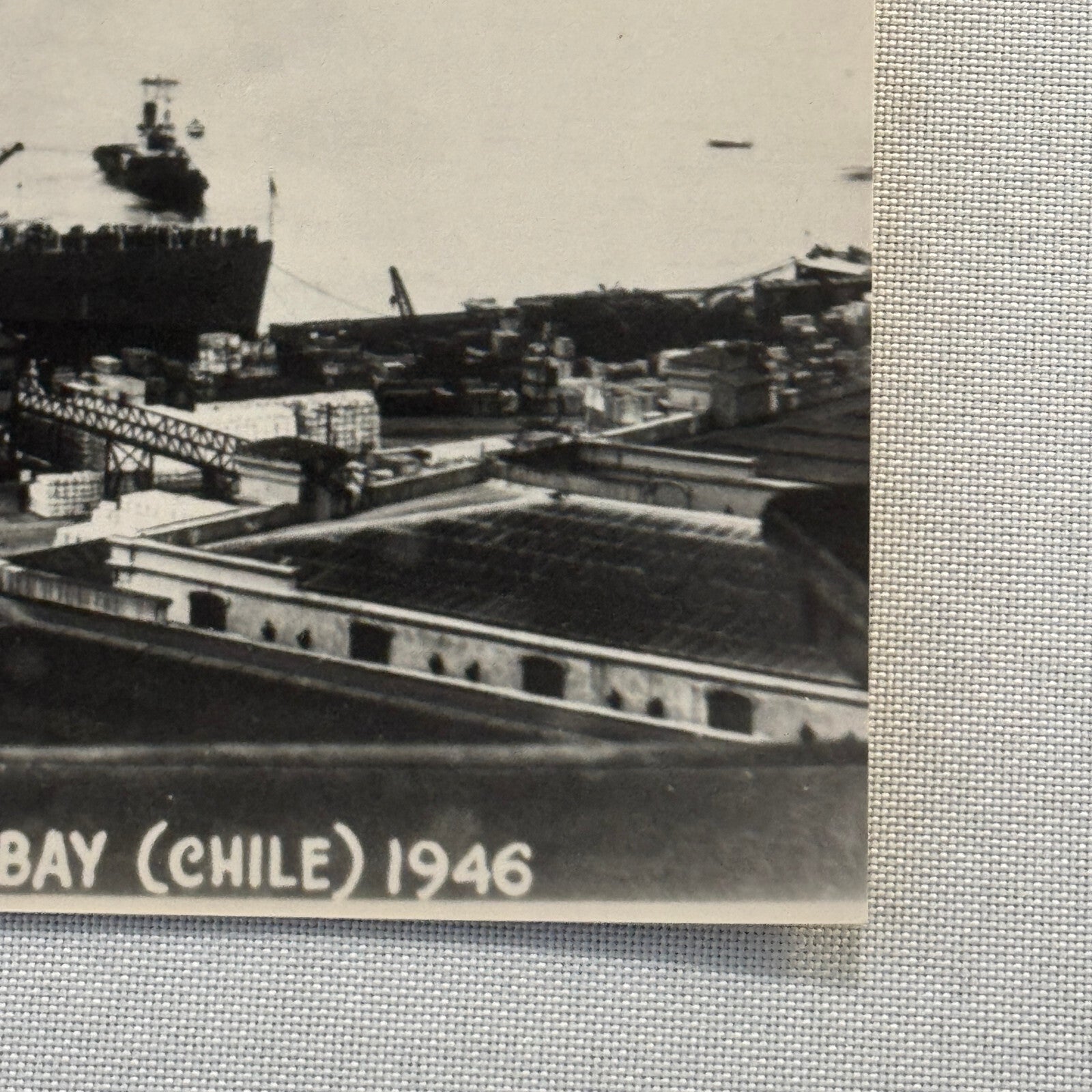 HMCS Uganda Military Ship in Valparaiso Bay Chile 1946 Photo Photograph Modern