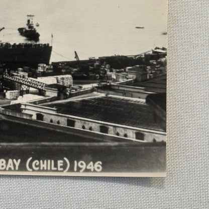 HMCS Uganda Military Ship in Valparaiso Bay Chile 1946 Photo Photograph Modern
