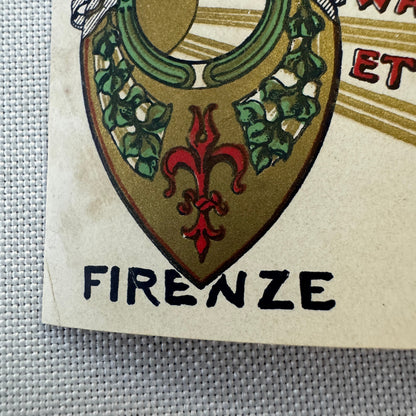 Vintage Hotel Travel Label Hotel Florence Washington et Bristol Firenze Italy
