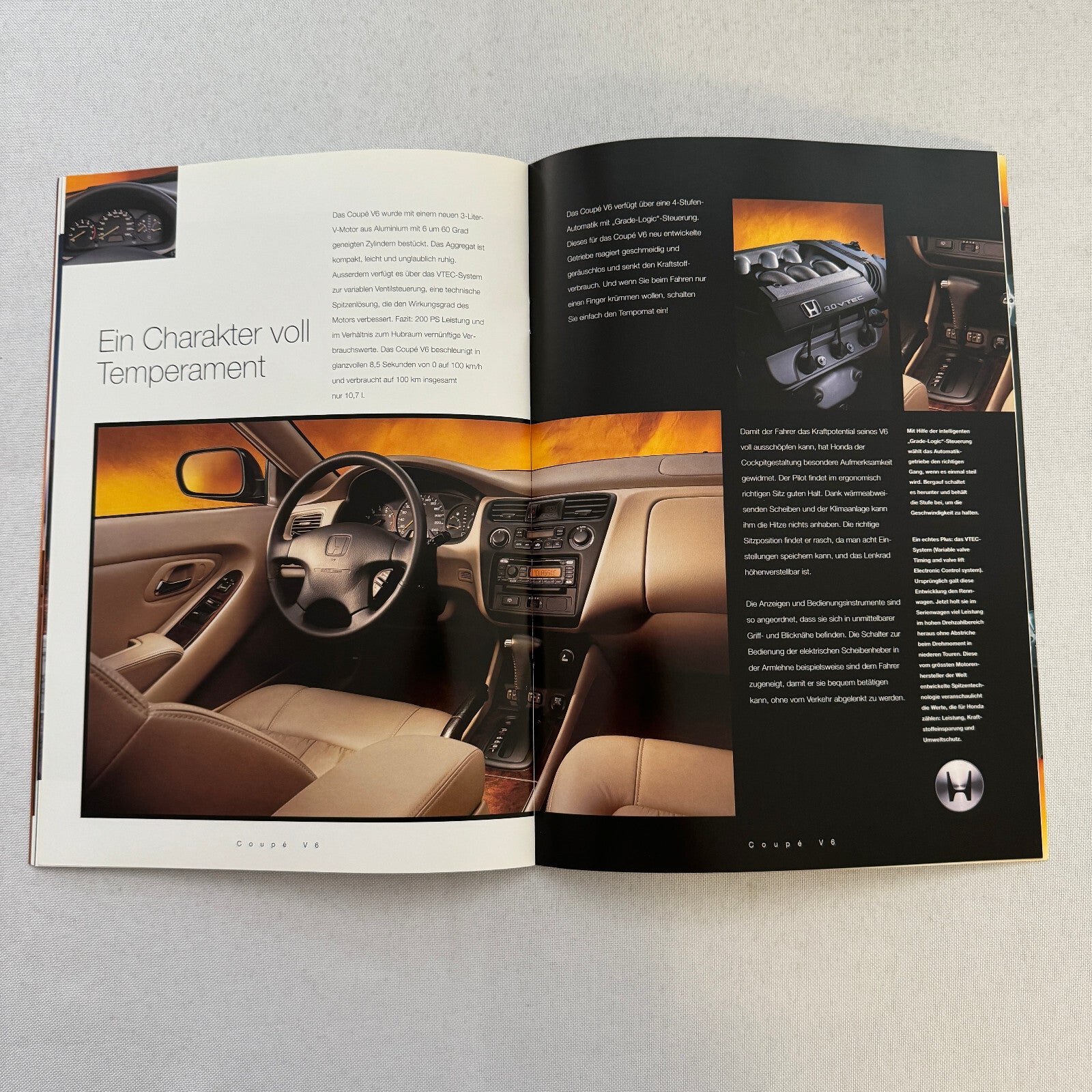 1998 1999 Honda Accord Coupe V6 Car Sales Brochure Swiss Market German Text
