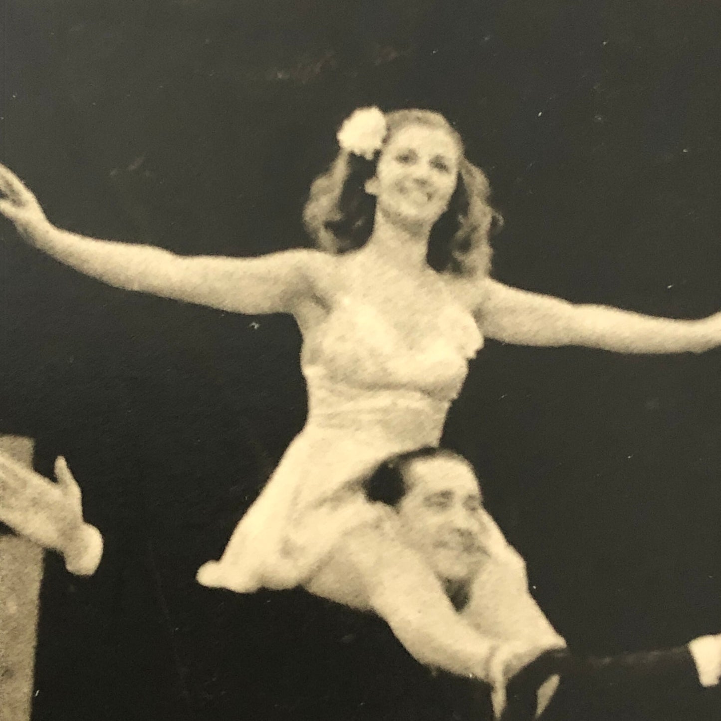 Circus Performer Bicycle Balancing Act Vintage Photo Photograph 1952