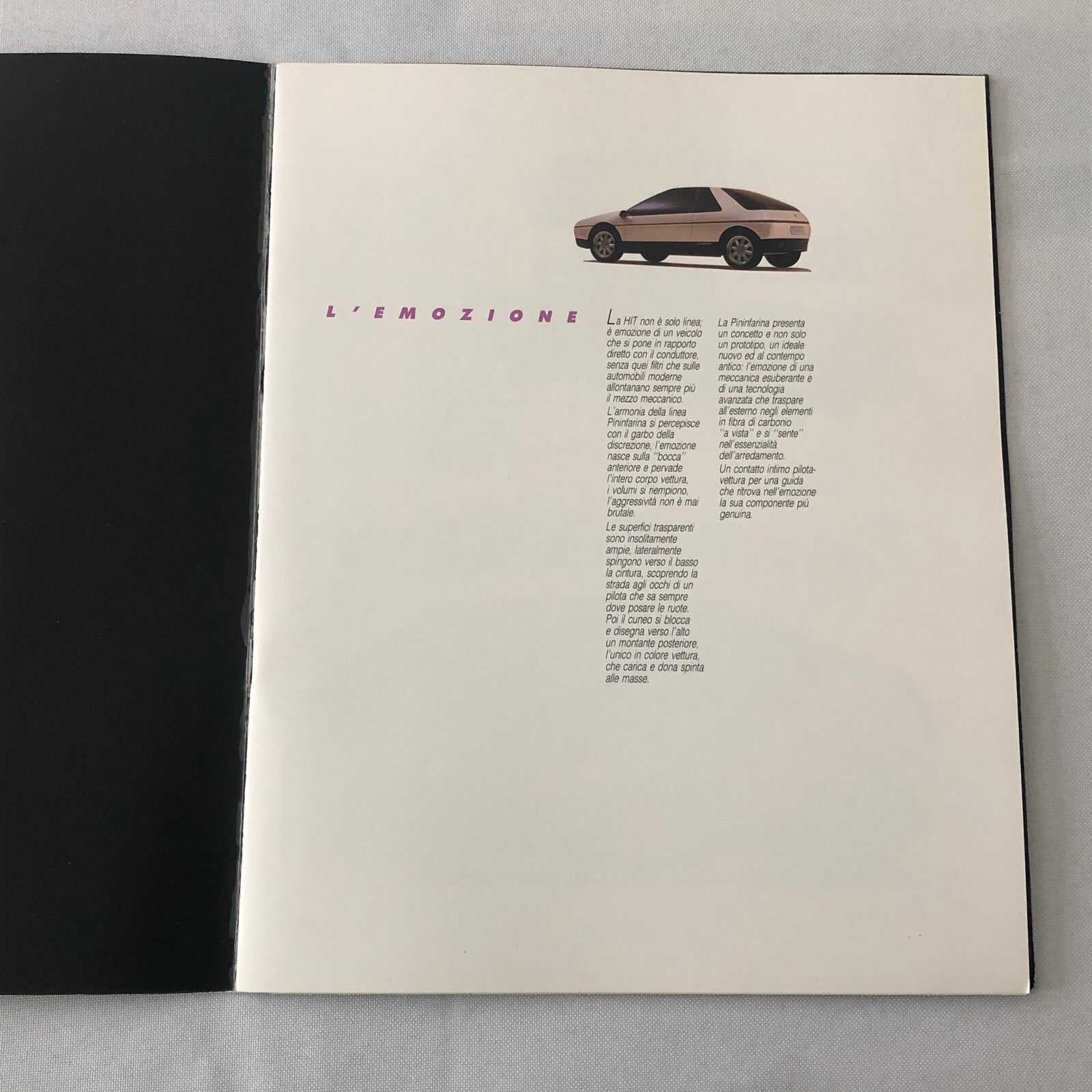 Pininfarina HIT Concept Car Prototype Sales Brochure Catalog Italian