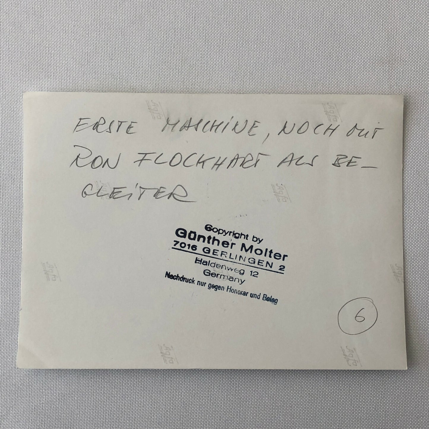 Vintage Small Airplane Plane Photo Photograph Aircraft Racing Driver Flockhart ?