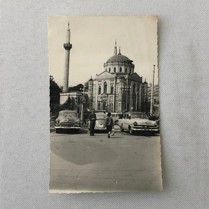 Vintage Car Automobile Photo Lot of 2 Istanbul Buildings People Mercedes Benz + 