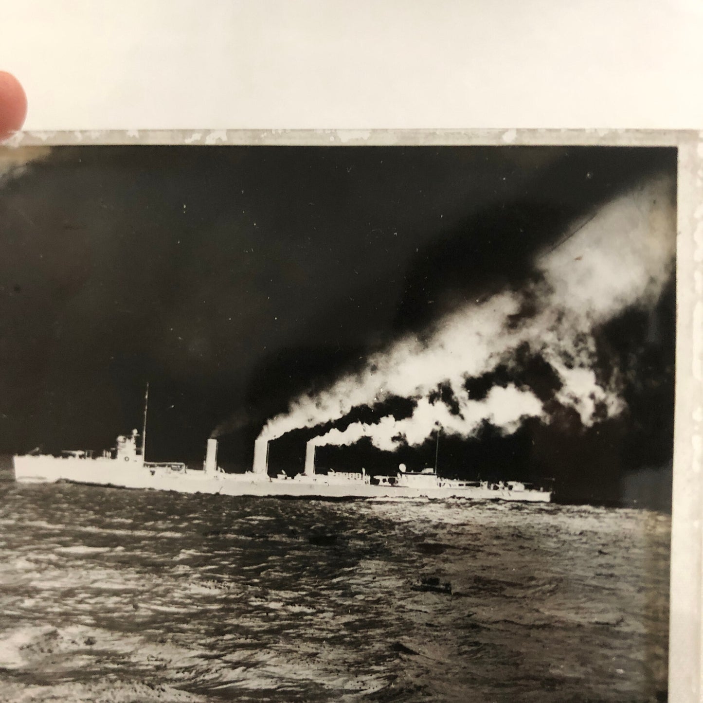 Antique Glass Plate Lantern Slide WW1 Navy Ship Military Boat World War I