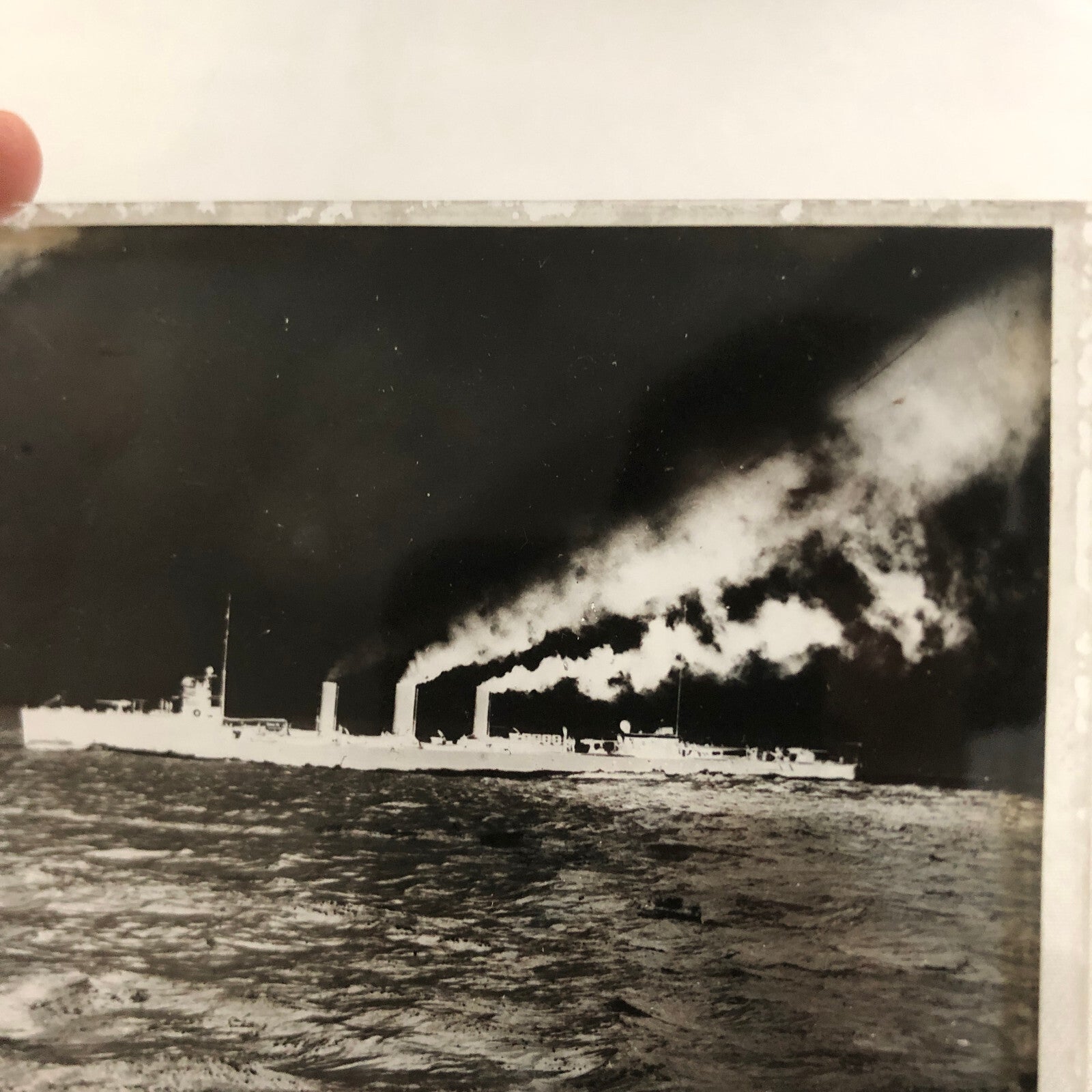 Antique Glass Plate Lantern Slide WW1 Navy Ship Military Boat World War I