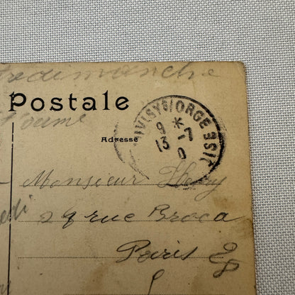 Vintage Zeppelin Airship Dirigible Postcard Post Card French Republique Military
