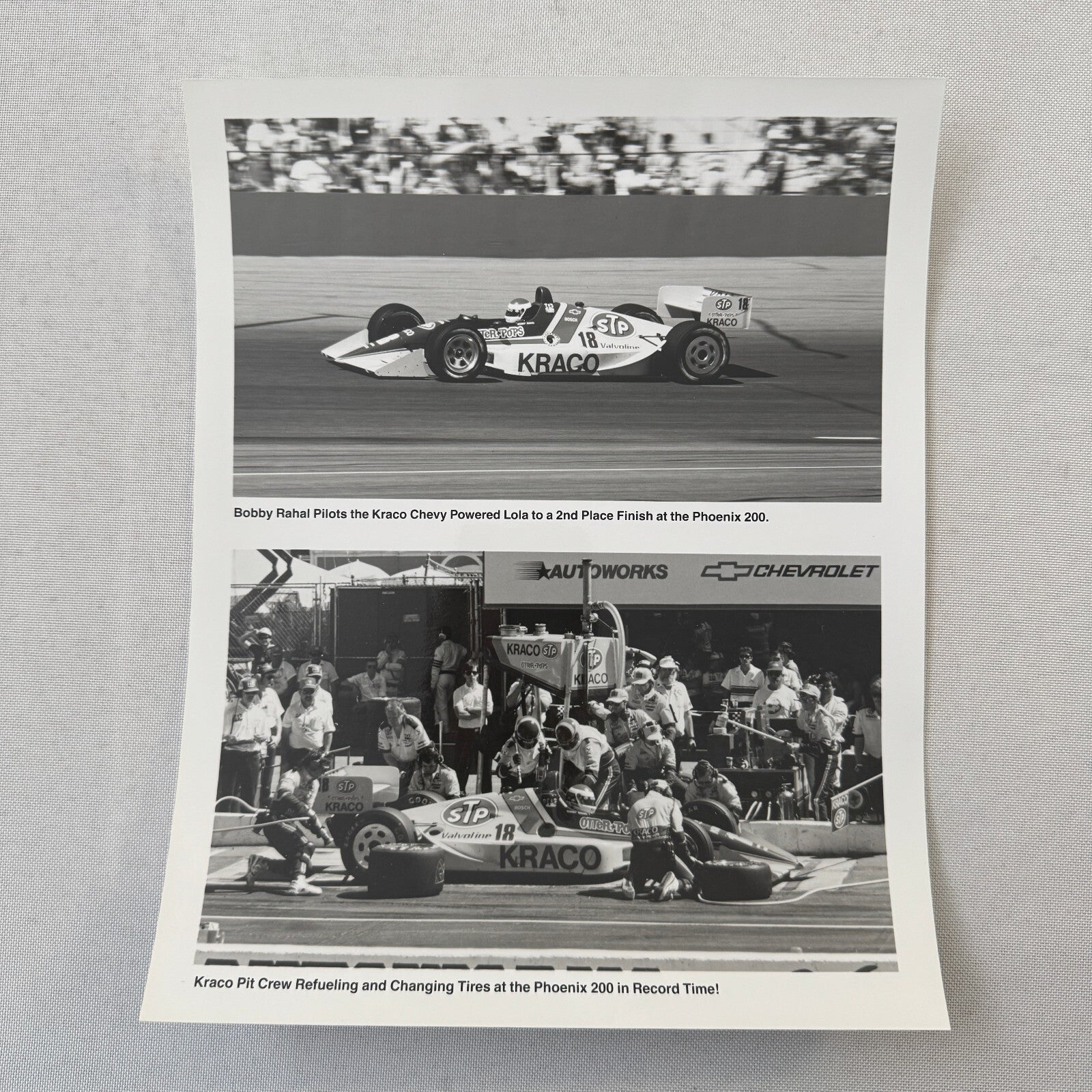 1990 Bobby Rahal Kraco Racing Press Kit Brochure Photos Lola Chevrolet Indy Car