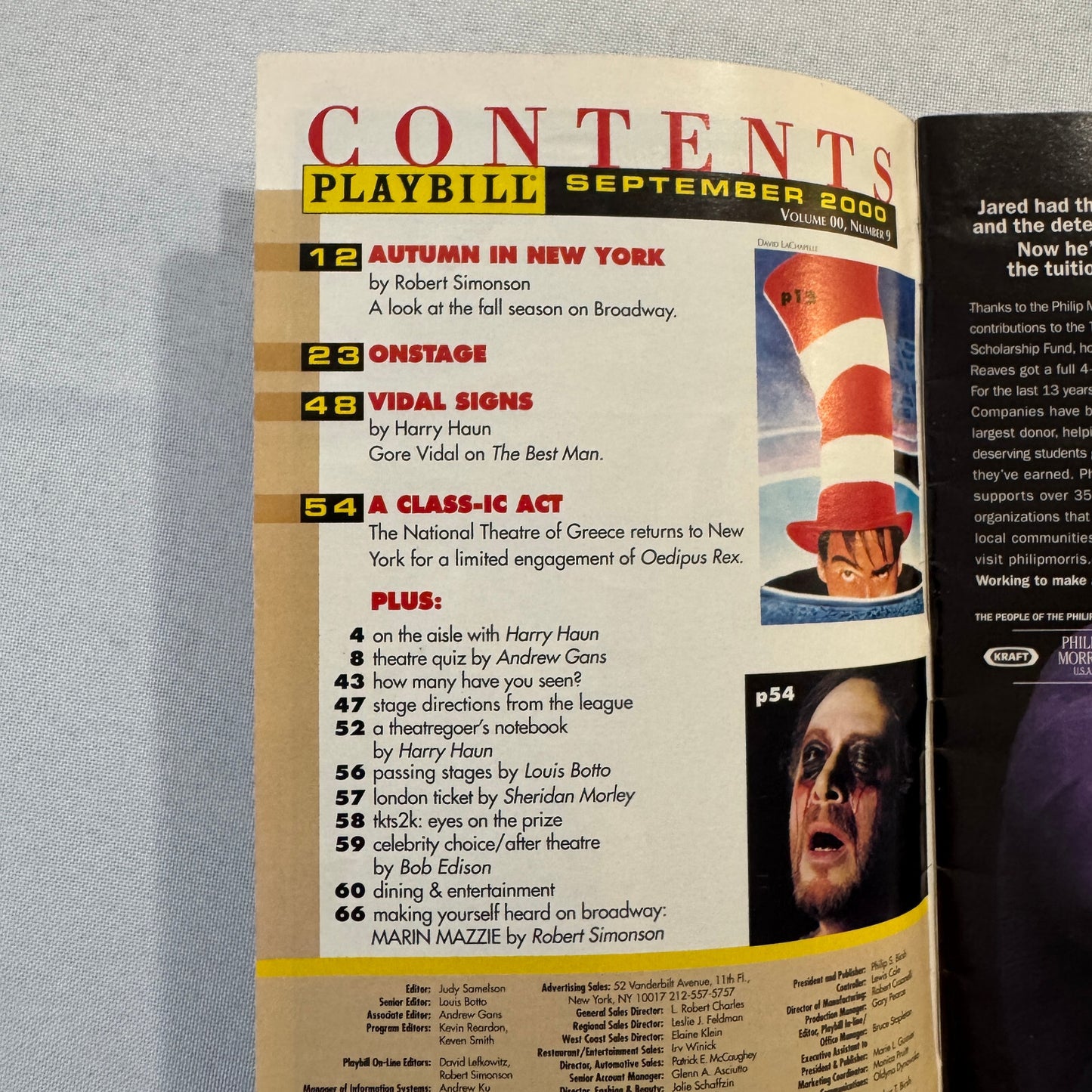 Texts for Nothing Cast Signed Playbill 2000 Autographed Bill Irwin