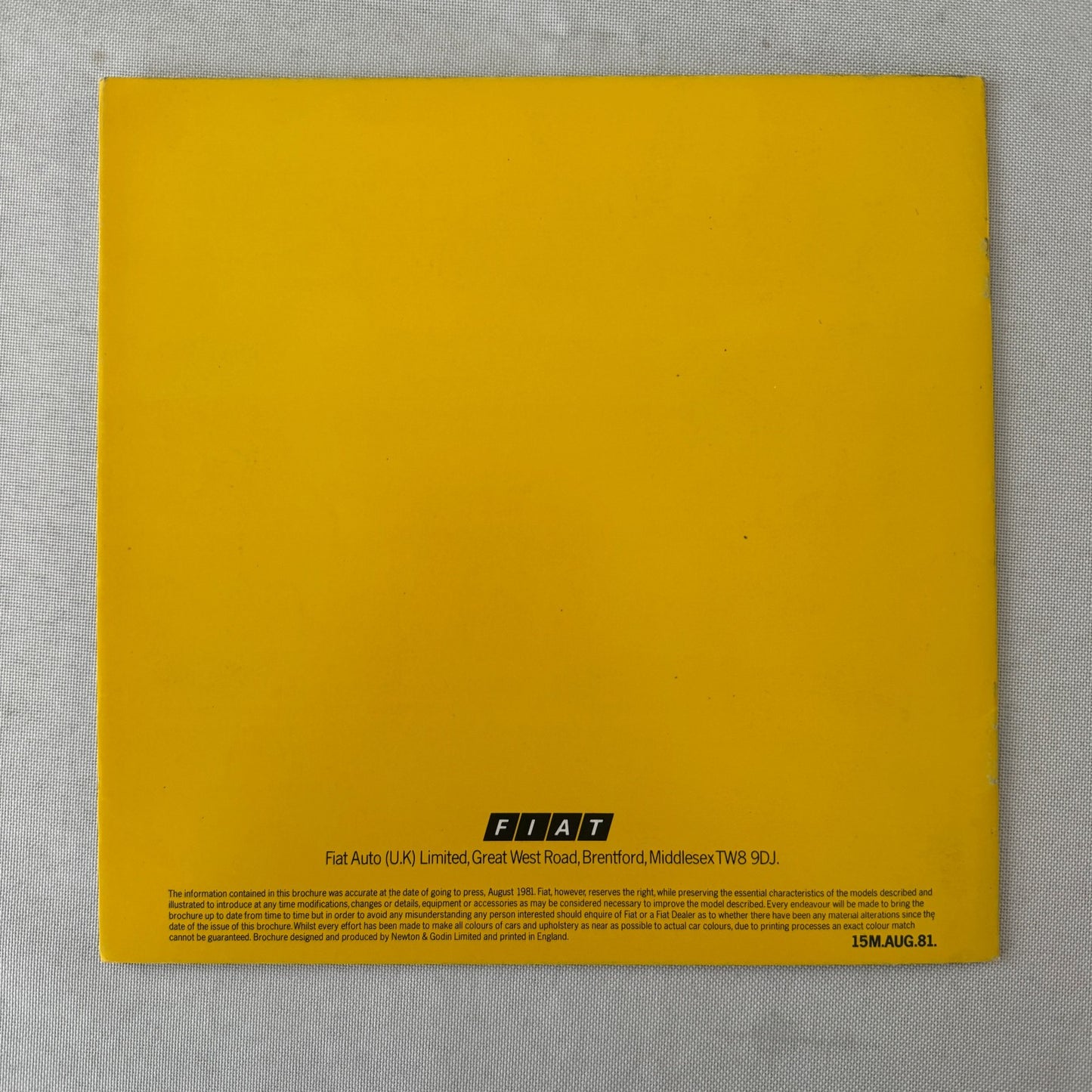 Fiat 126 Saloon and Fiat 126 DeVille Car Sales Brochure Catalog Vintage UK