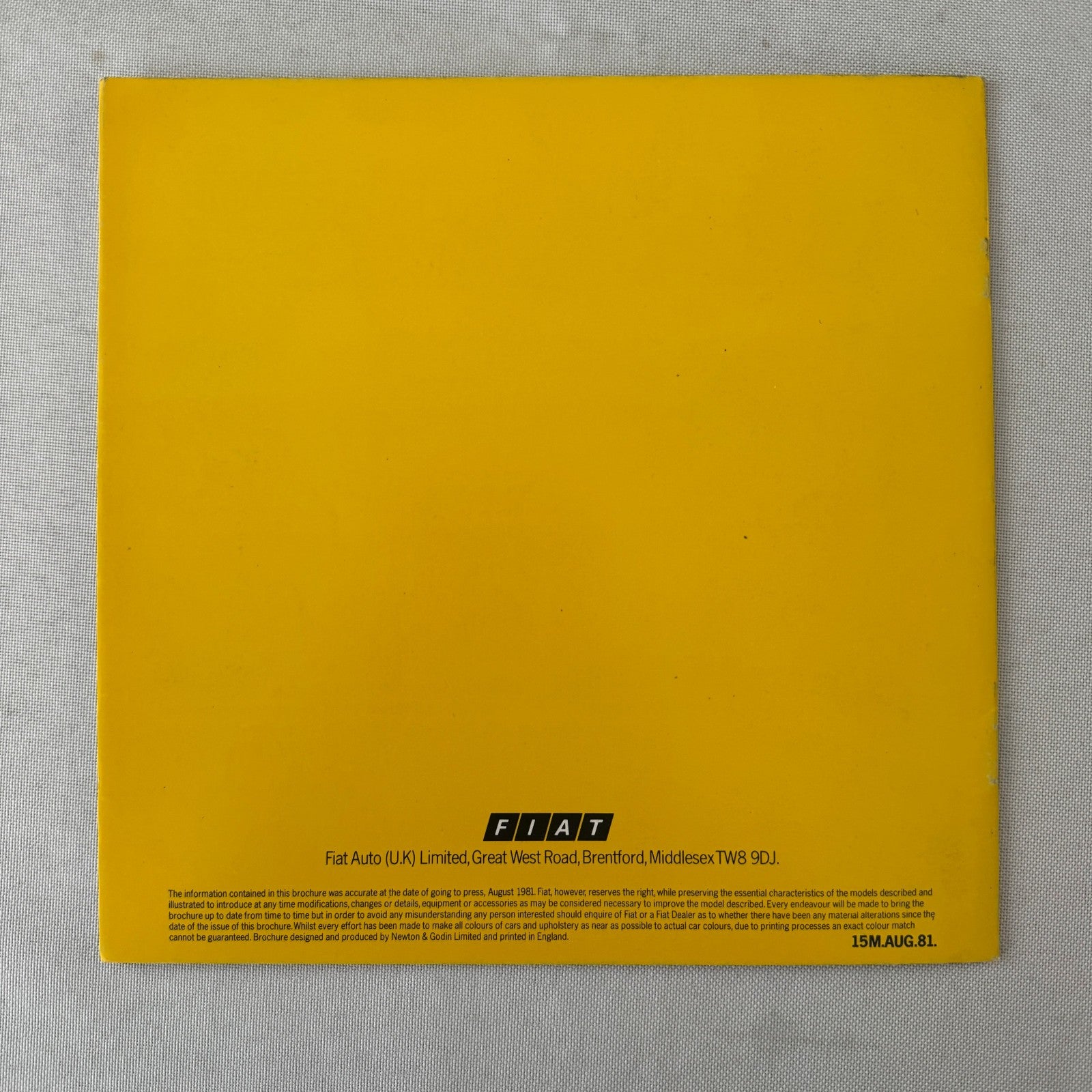 Fiat 126 Saloon and Fiat 126 DeVille Car Sales Brochure Catalog Vintage UK