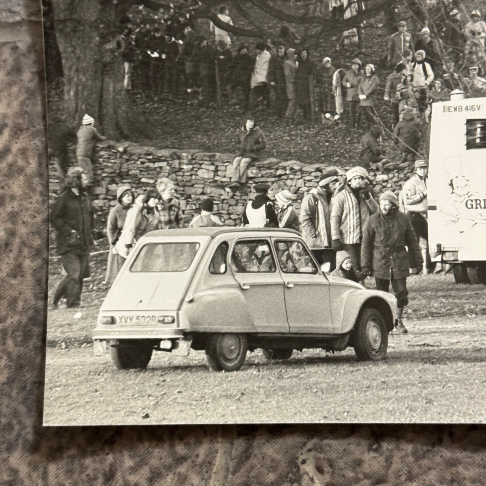 1980 RAC Rally Rallye Car Racing Photo Photograph Citroen 2CV Fish & Chips Truck