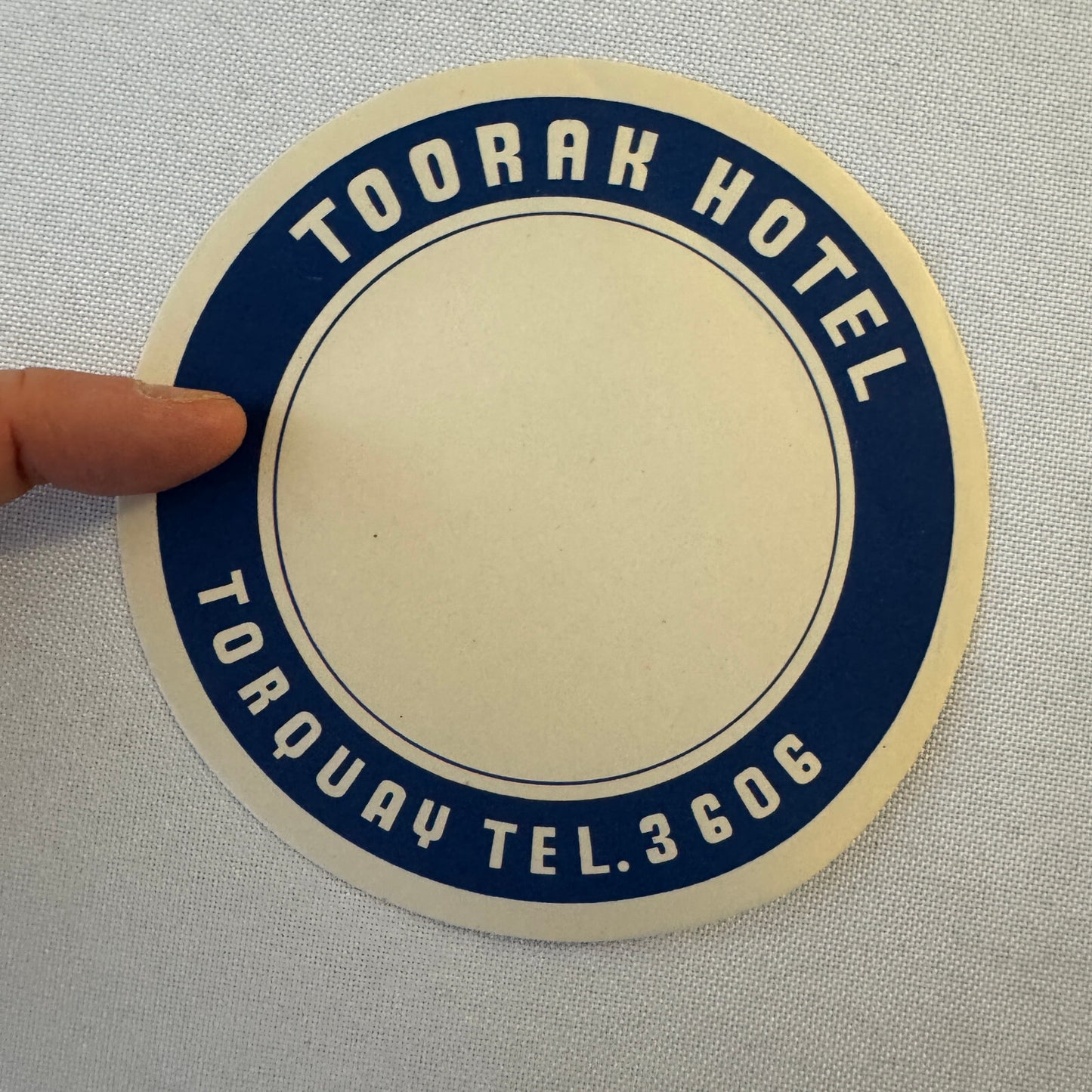 Vintage Hotel Travel Luggage Label Toorak Hotel Torquay United Kingdom UK