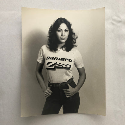 Vintage Photo Photograph Woman in Chevrolet Camaro Z28 Shirt Chevy
