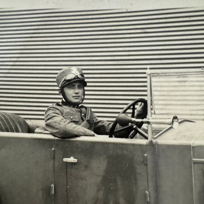 Vintage Italian Real Photo Postcard Post Card RPPC Man in Automobile Car Posted