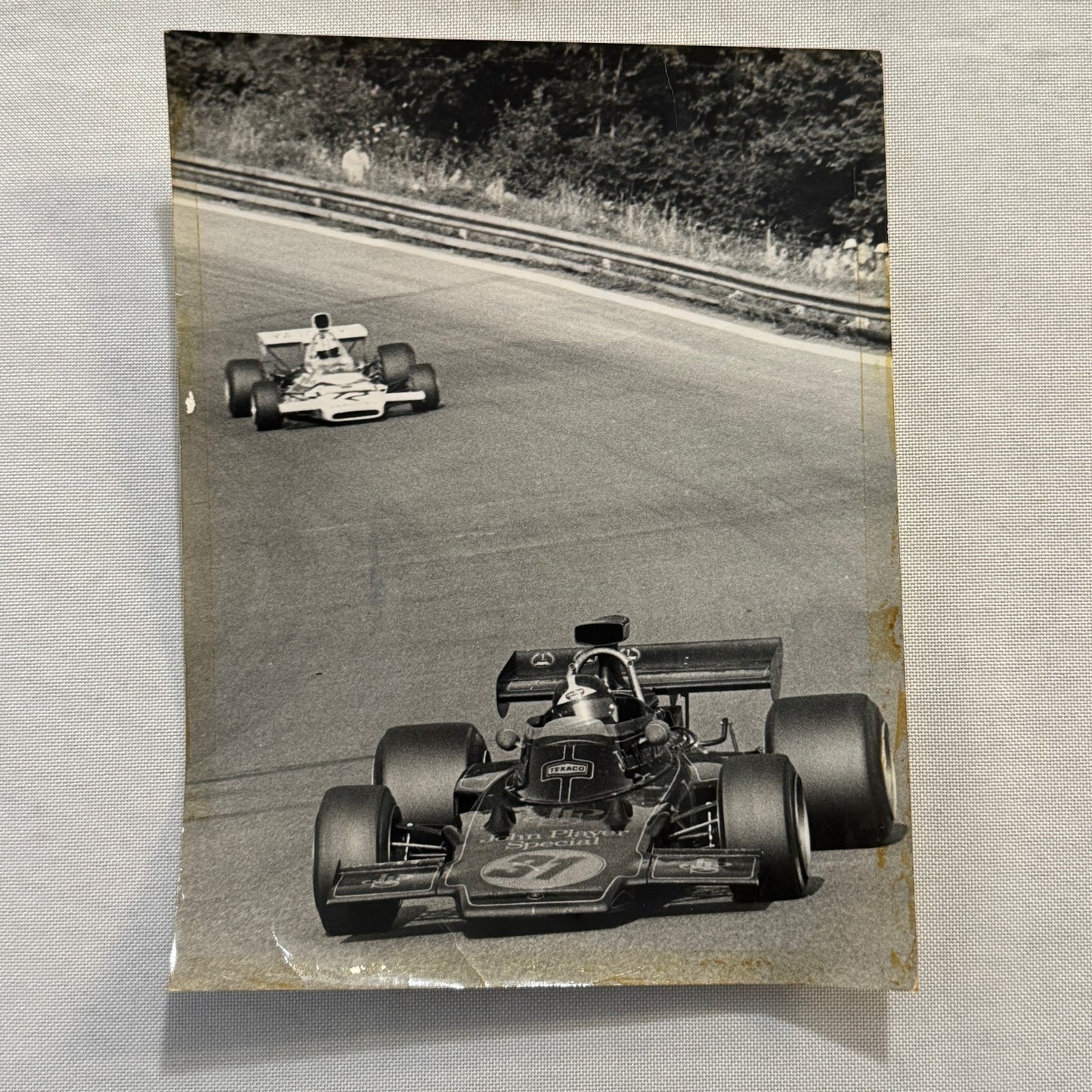 Vintage Car Racing Photo Emerson Fittipaldi Denny Hulme Driver Photograph