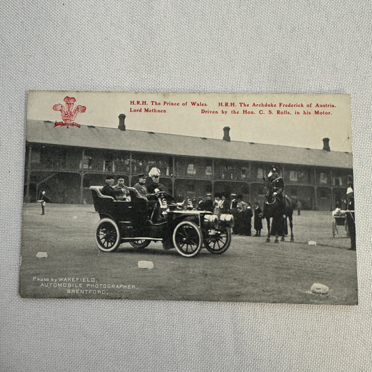 Prince of Wales ArchdukeFrederick of Austria Car Automobile Postcard Post Card