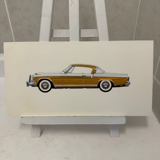 1956 Studebaker Golden Hawk Automobile Illustration Art Drawing Hand Drawn