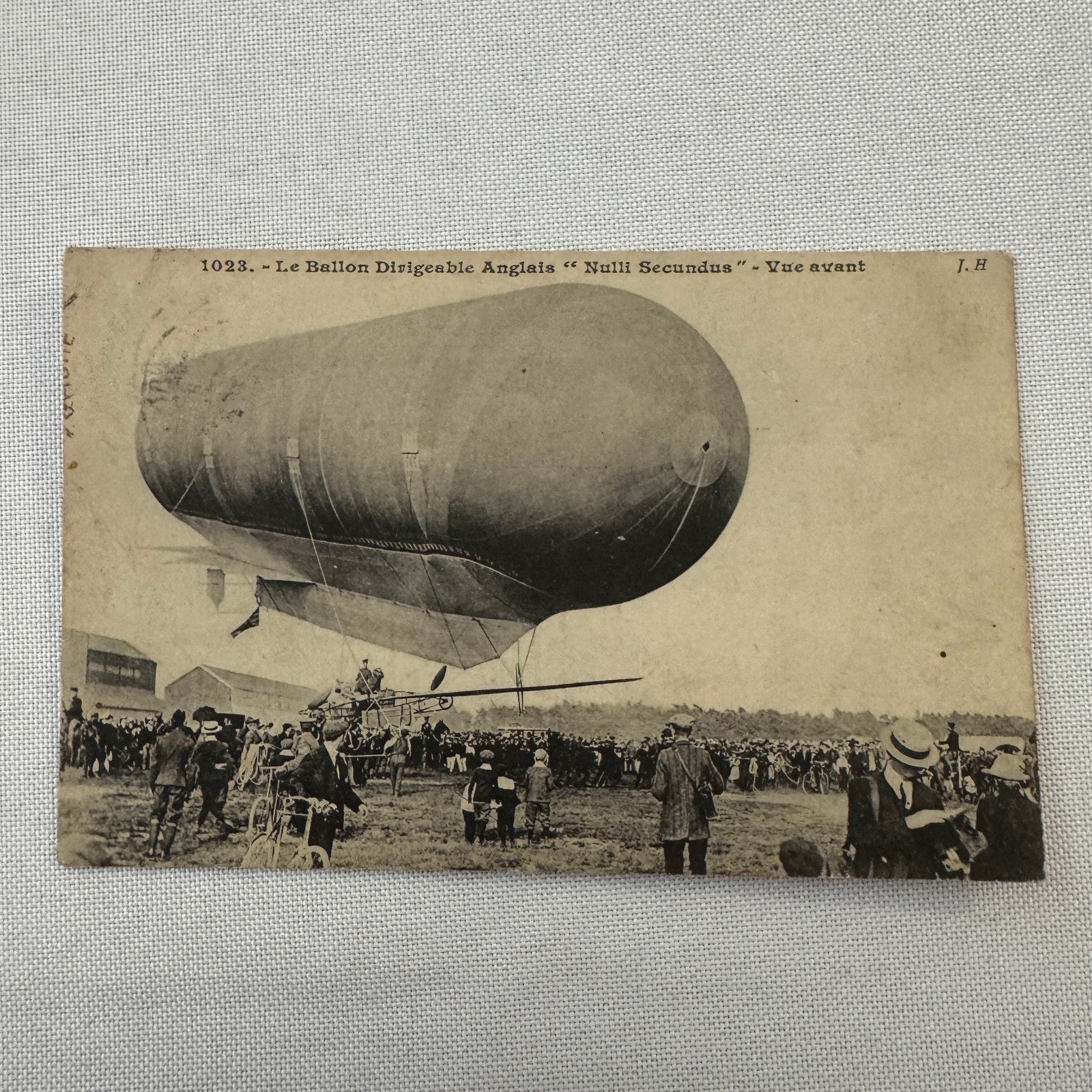 Vintage Zeppelin Airship Dirigible Postcard Post Card French Nulli Secundus