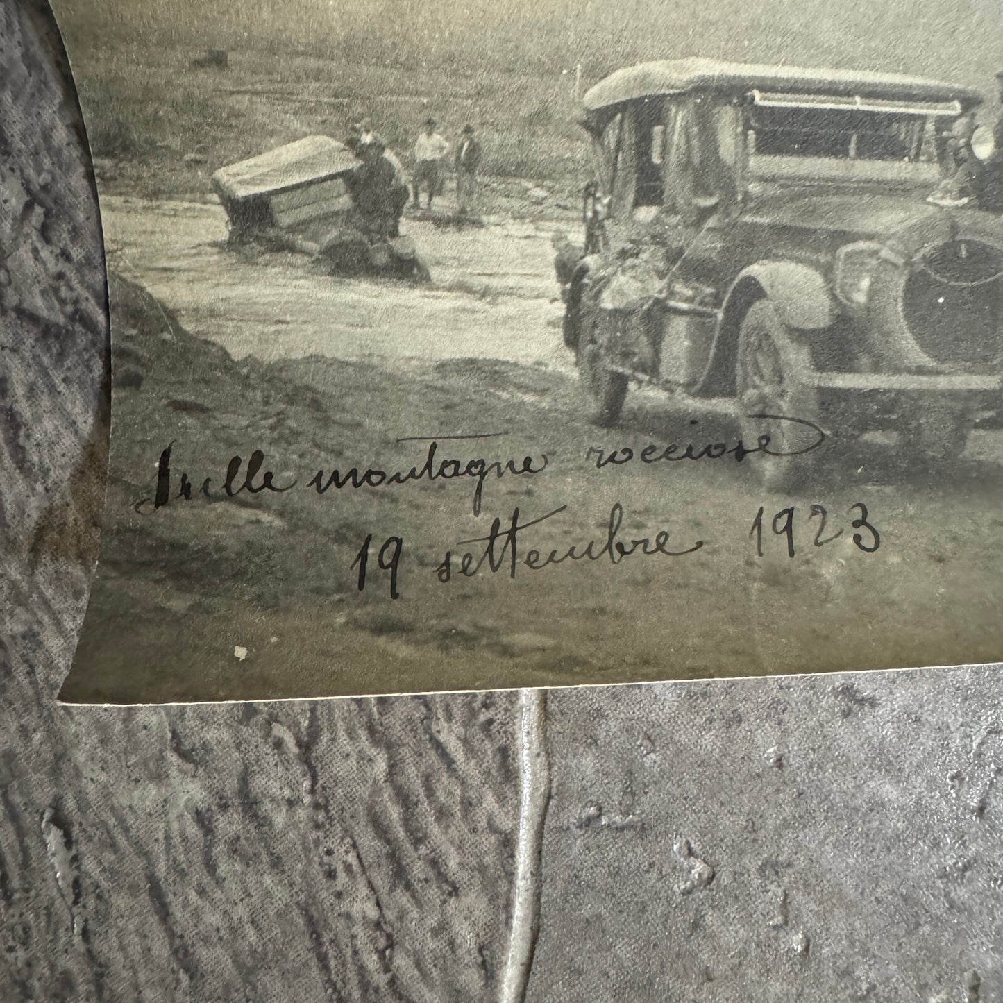 Antique Car Automobile Stuck in River Photo Photograph Vintage