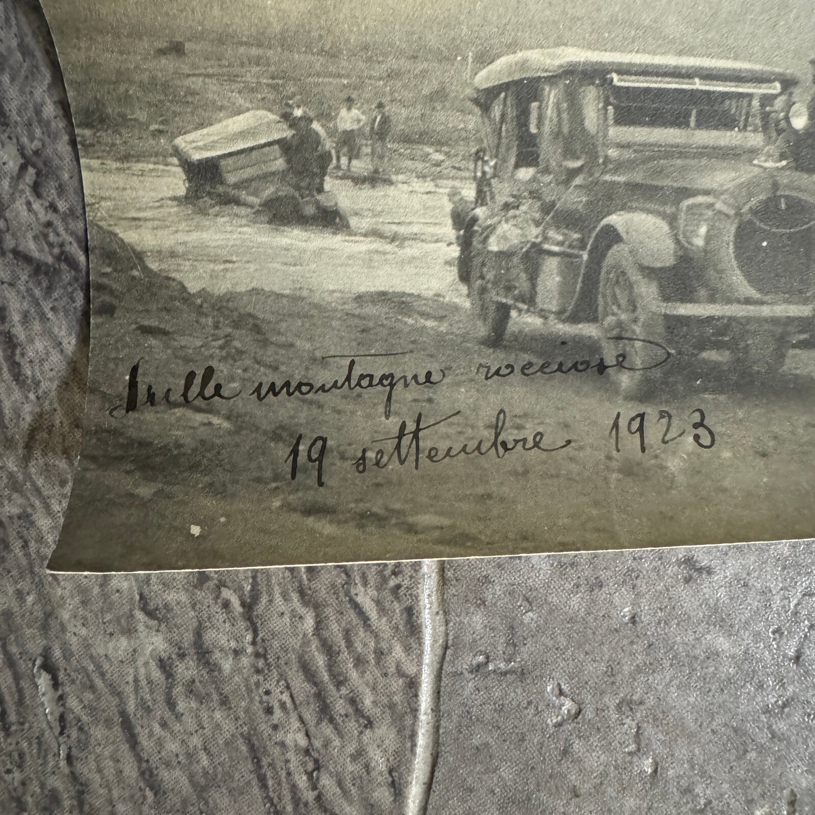 Antique Car Automobile Stuck in River Photo Photograph Vintage