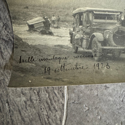 Antique Car Automobile Stuck in River Photo Photograph Vintage