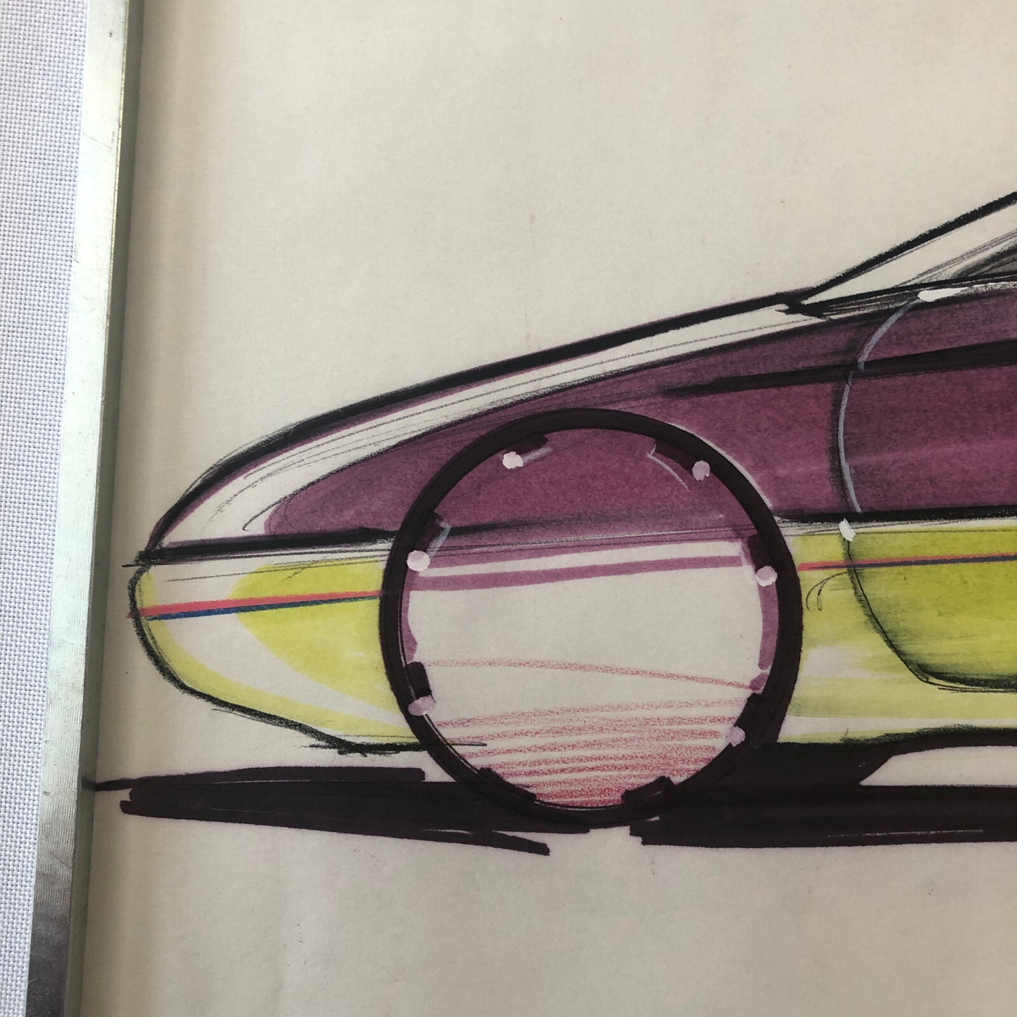 Car Styling Concept Illustration Art Drawing Sketch Vintage Signed 1986