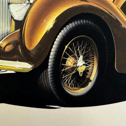 Vintage Lagonda V12 Automobile Illustration Art Drawing Hand Drawn