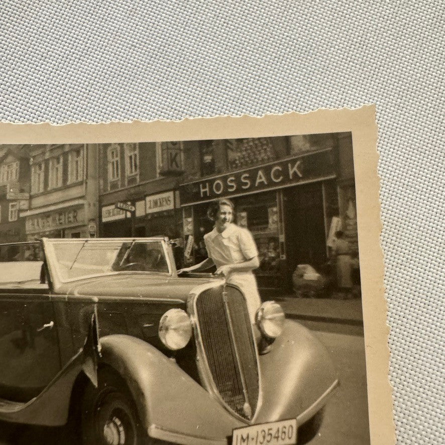 Vintage Snapshot Photo Photograph Lot Woman with Beautiful Car Automobile German