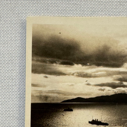Vintage Ship Boat Sunset Photo Photograph Vancouver British Columbia
