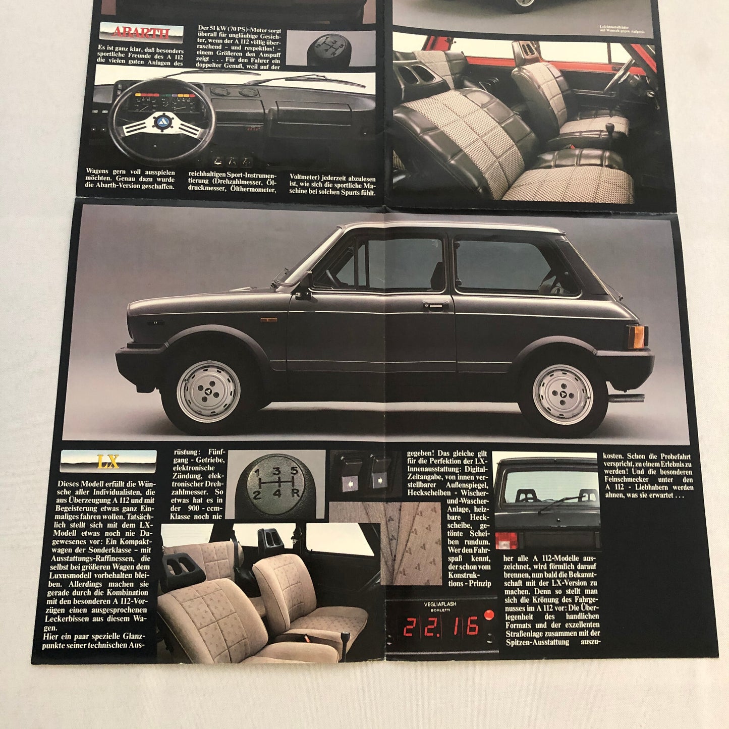 Lancia A112 Car Sales Brochure Catalog Vintage GERMAN Lancia A 112 Abarth