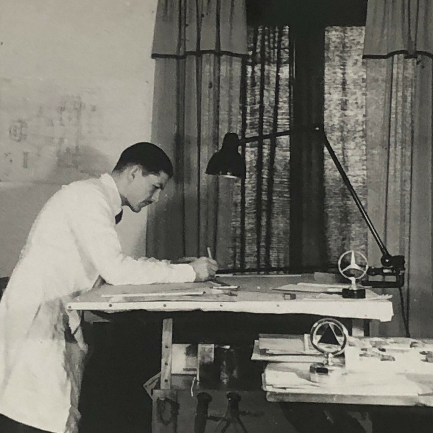 Vintage Photo Photograph of a Car or Truck Designer Engineer - Mercedes Benz 