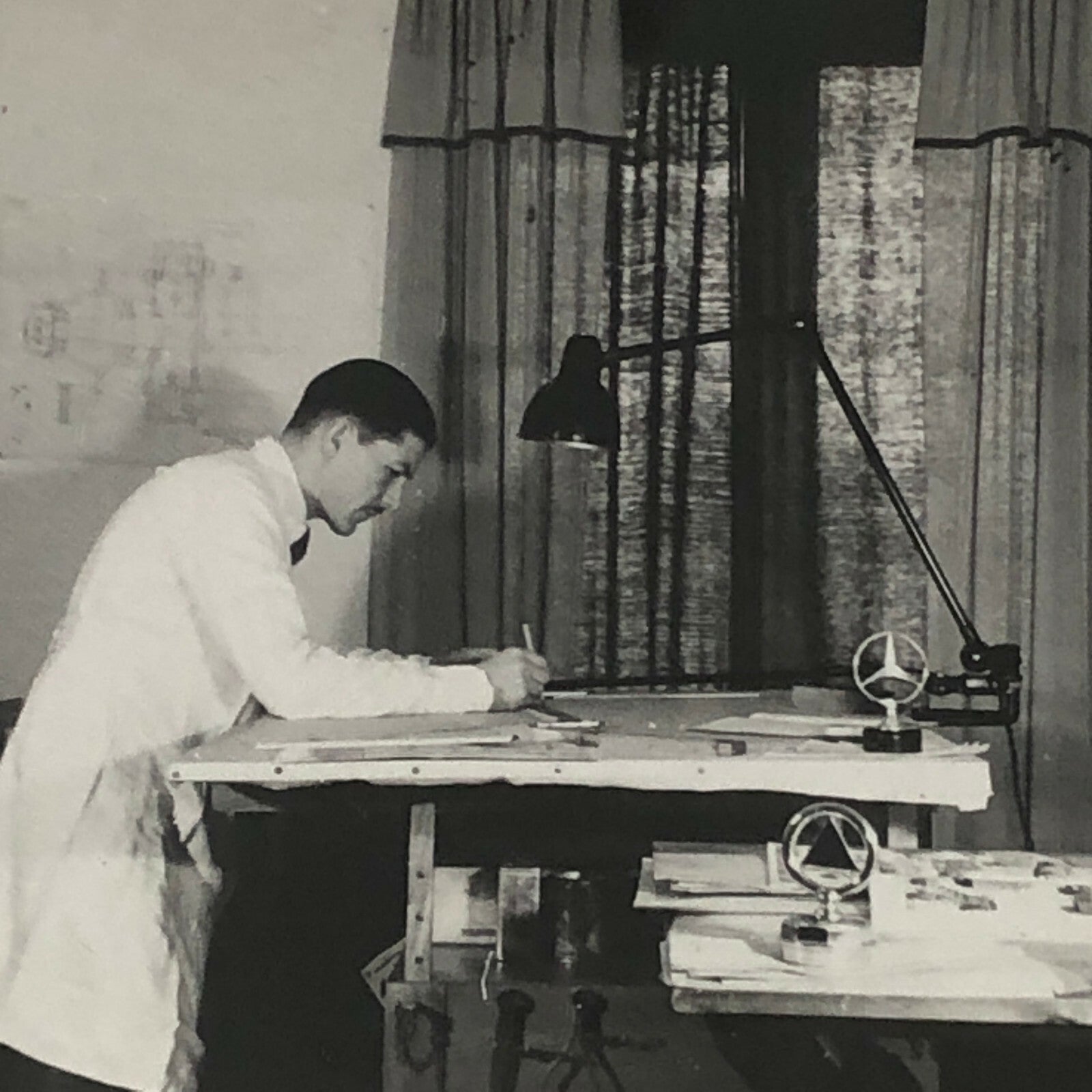 Vintage Photo Photograph of a Car or Truck Designer Engineer - Mercedes Benz 