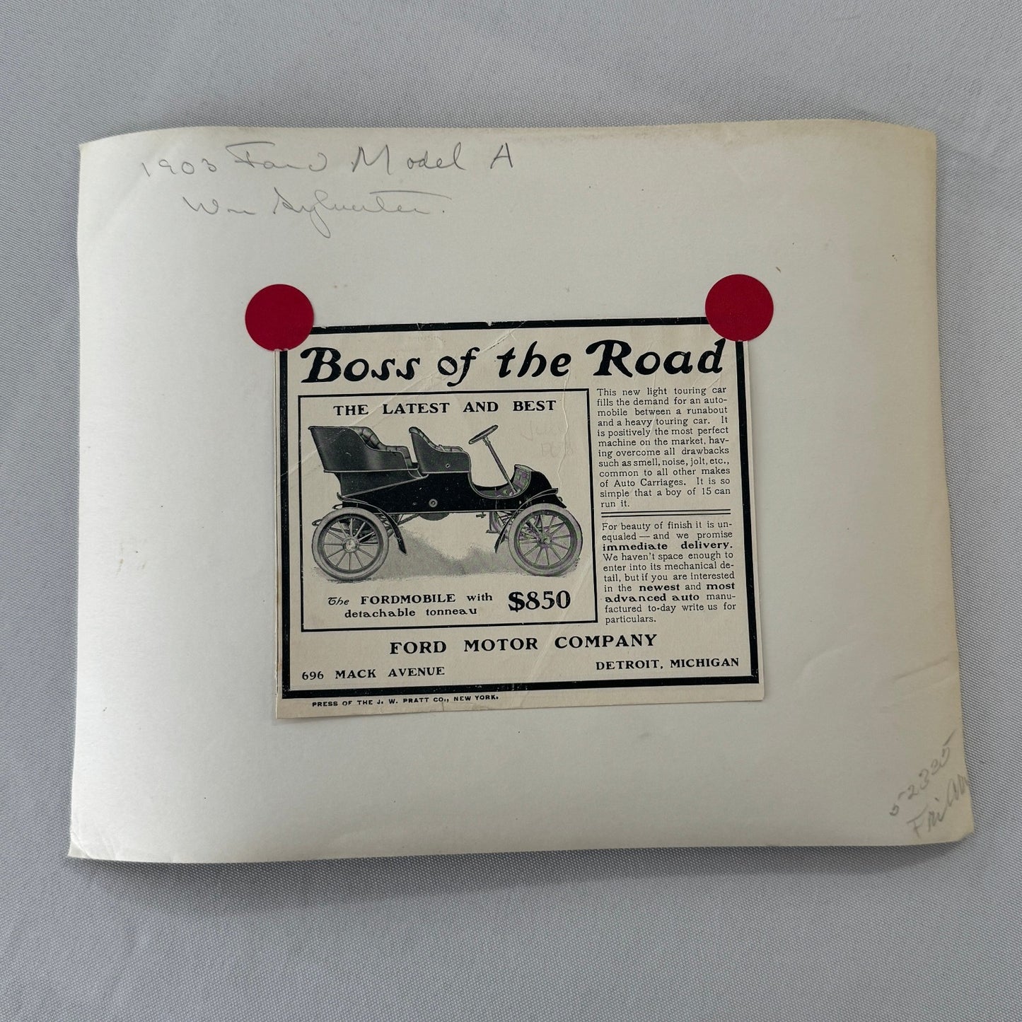 Vintage 1903 Ford Model A Car Photo Photograph Print