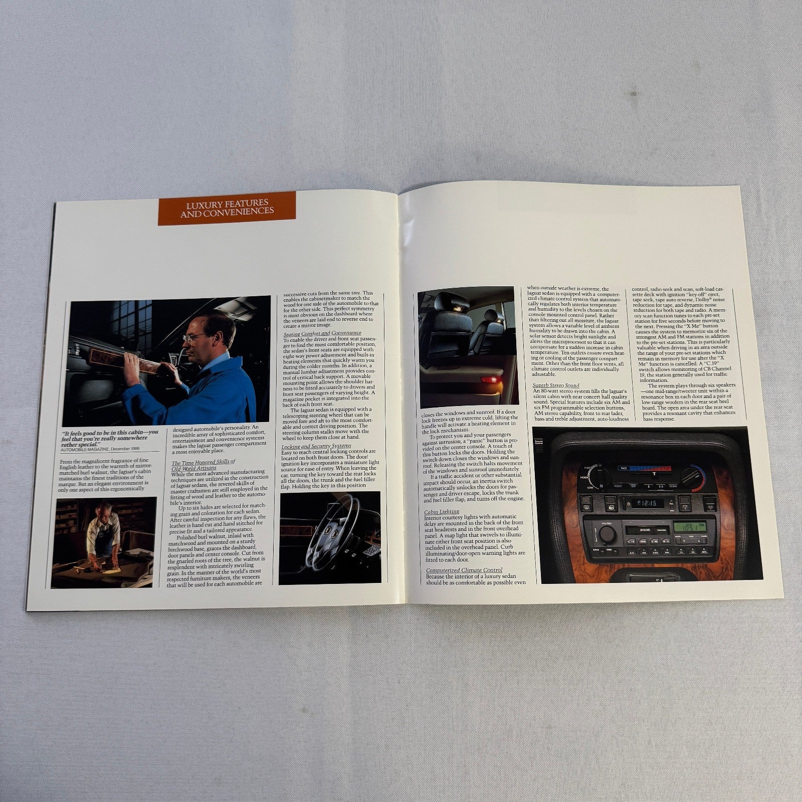 1987 Jaguar XJ6 and XJ6 Sovereign Car Sales Brochure Catalog Advertising Vintage