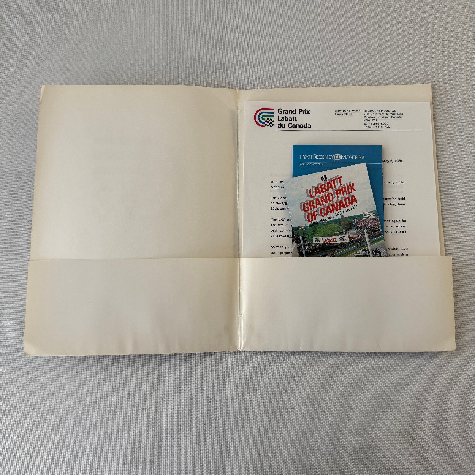 1984 Labatt Montreal Canadian Grand Prix F1 Formula One Press Kit Brochure