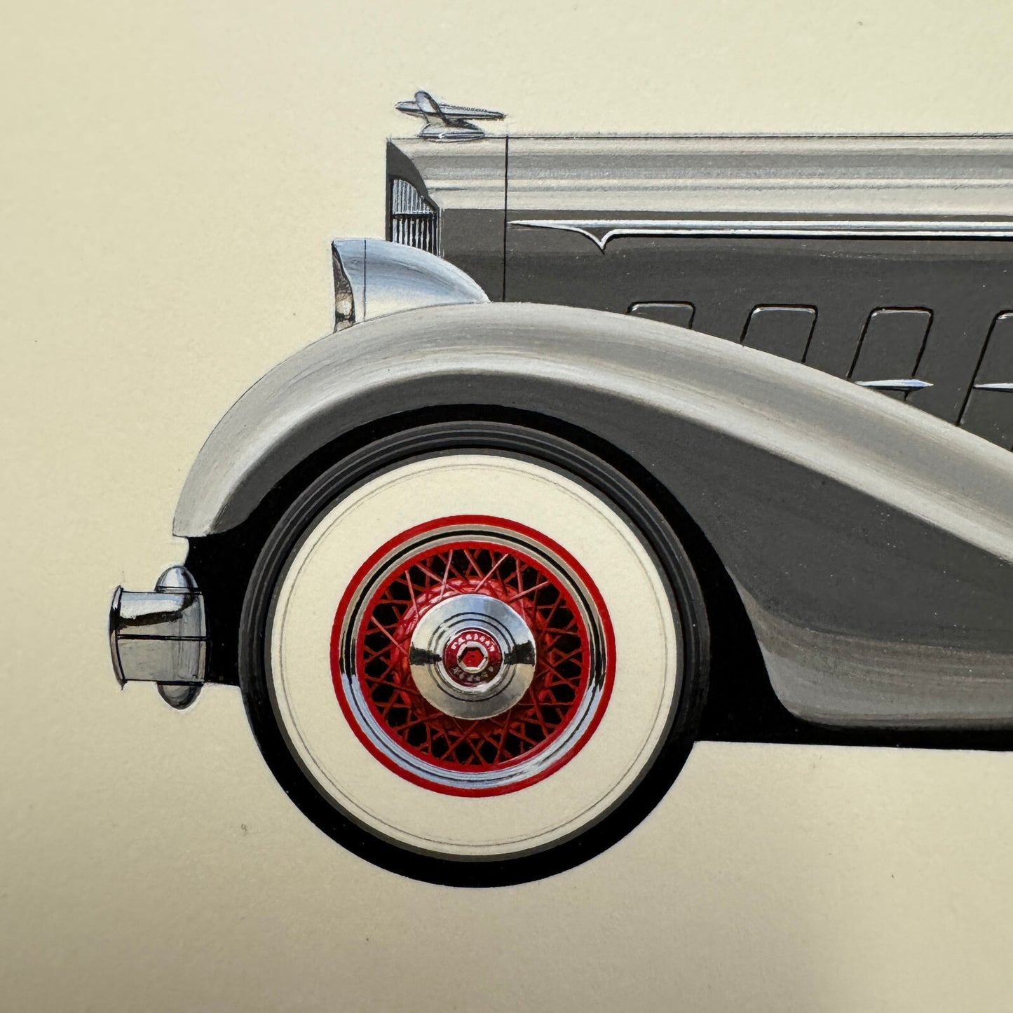 1934 Packard 12 LeBaron Sport Phaeton Car Illustration Art Drawing Hand Drawn