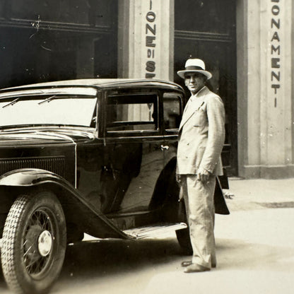 Vintage Postcard Real Photo Postcard RPPC Man with Automobile Car Service Garage
