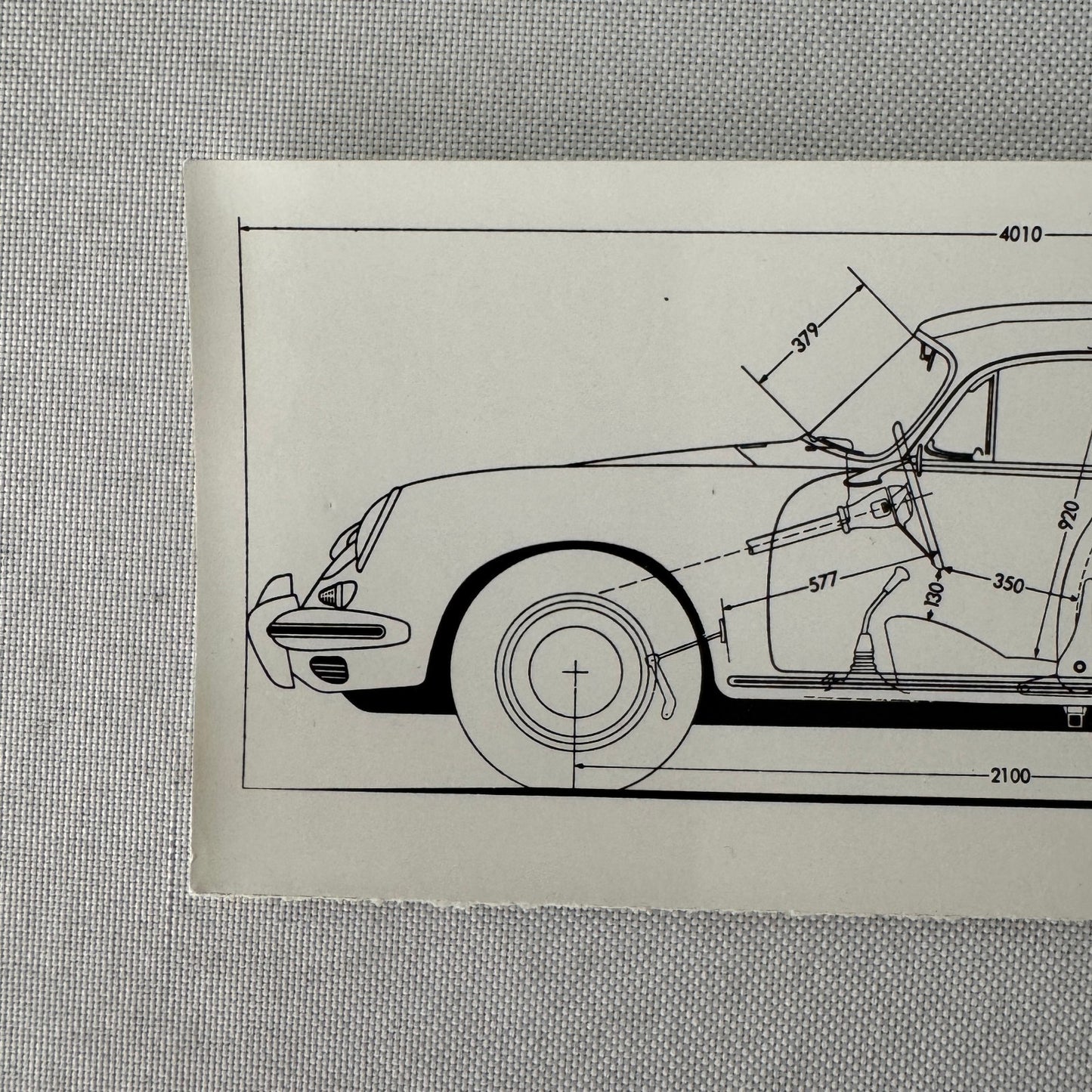 Porsche 356 Car Line Drawing Diagram Photo Photograph Print