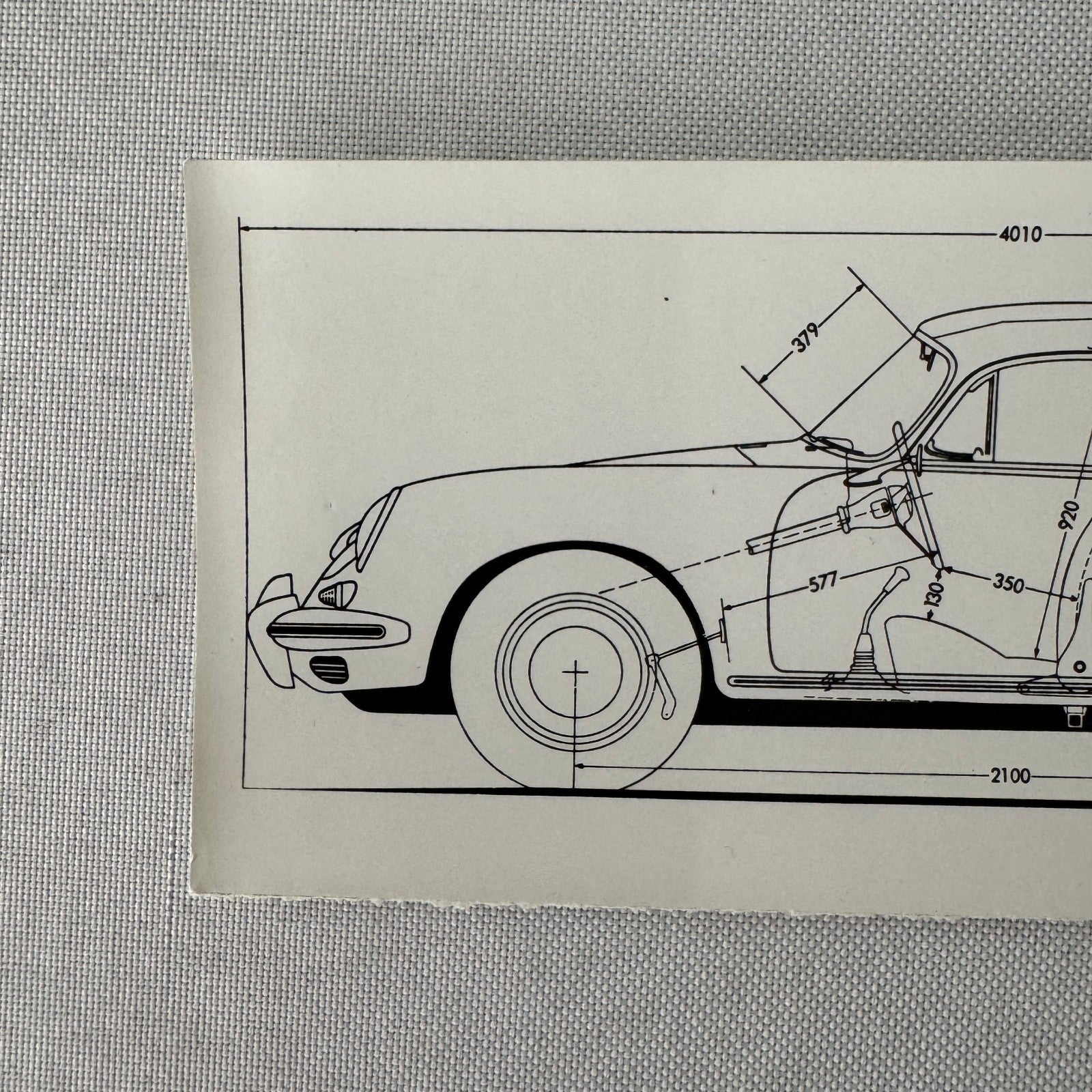 Porsche 356 Car Line Drawing Diagram Photo Photograph Print