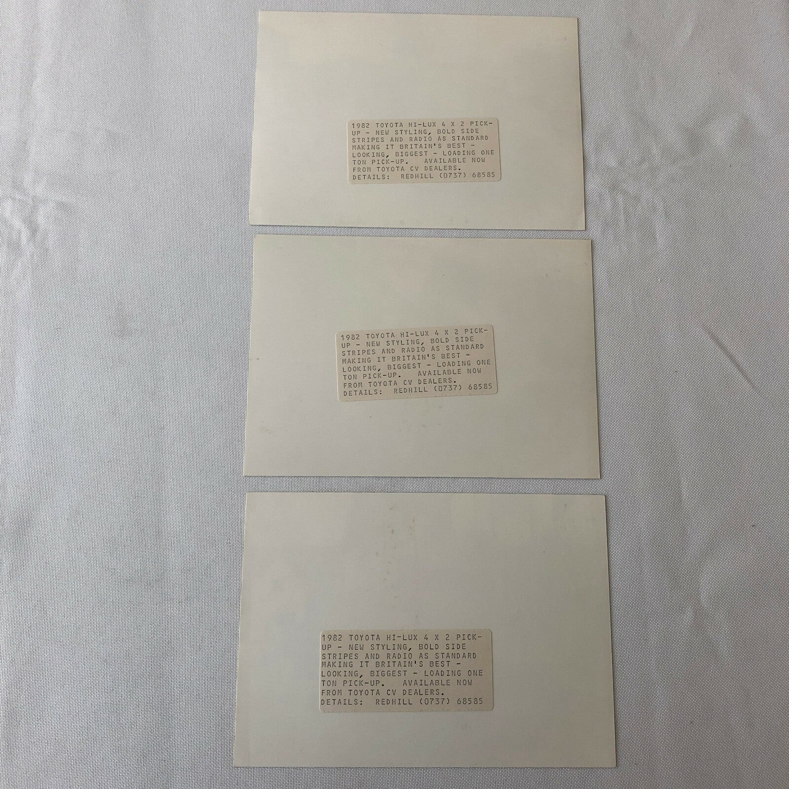 Vintage 1982 Toyota Hilux 4x2 Pickup Truck Press Photo Photograph Lot of 3