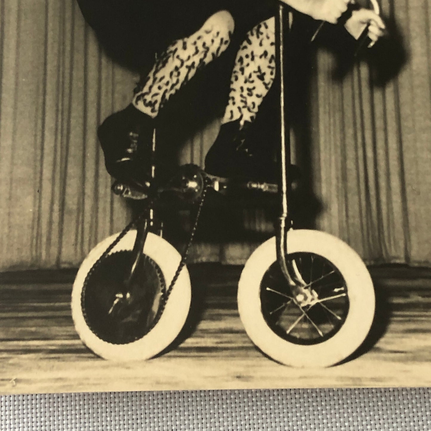 Circus Clown Performer on Mini Bicycle Bike Photograph Photo Berlin Germany
