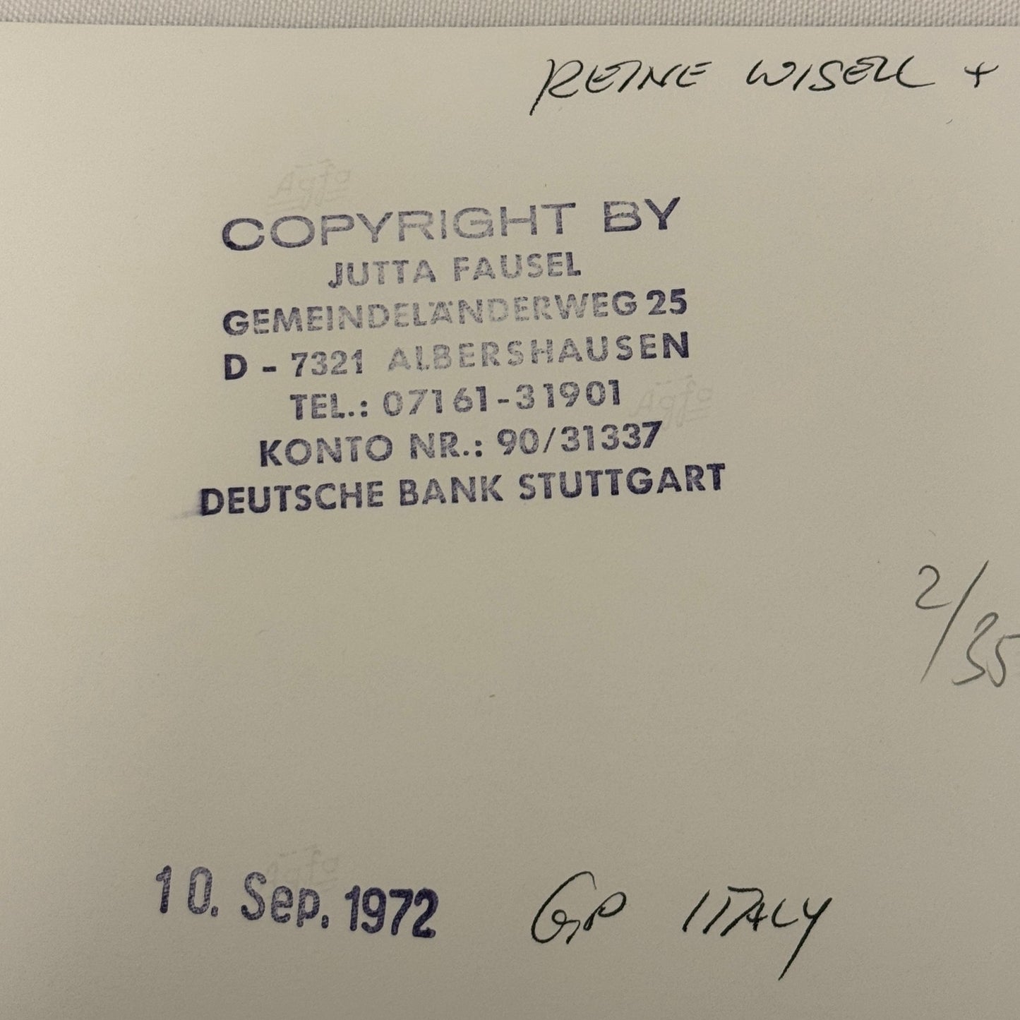 Vintage Racing Photo 1972 Italian Grand Prix Race Reine Wisell Peter Gethin