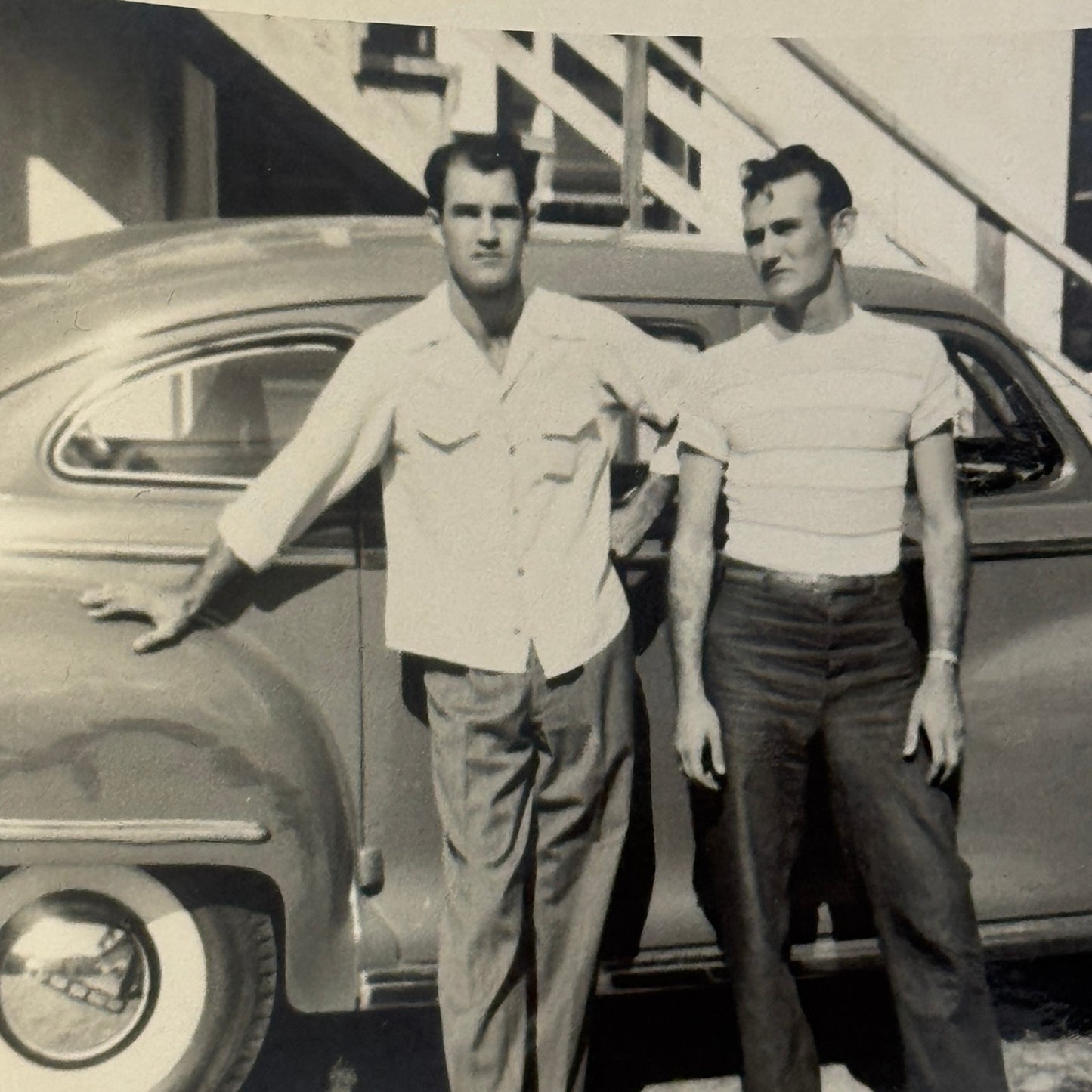 Vintage Car Automobile Photo Photograph Print Men with Vehicel