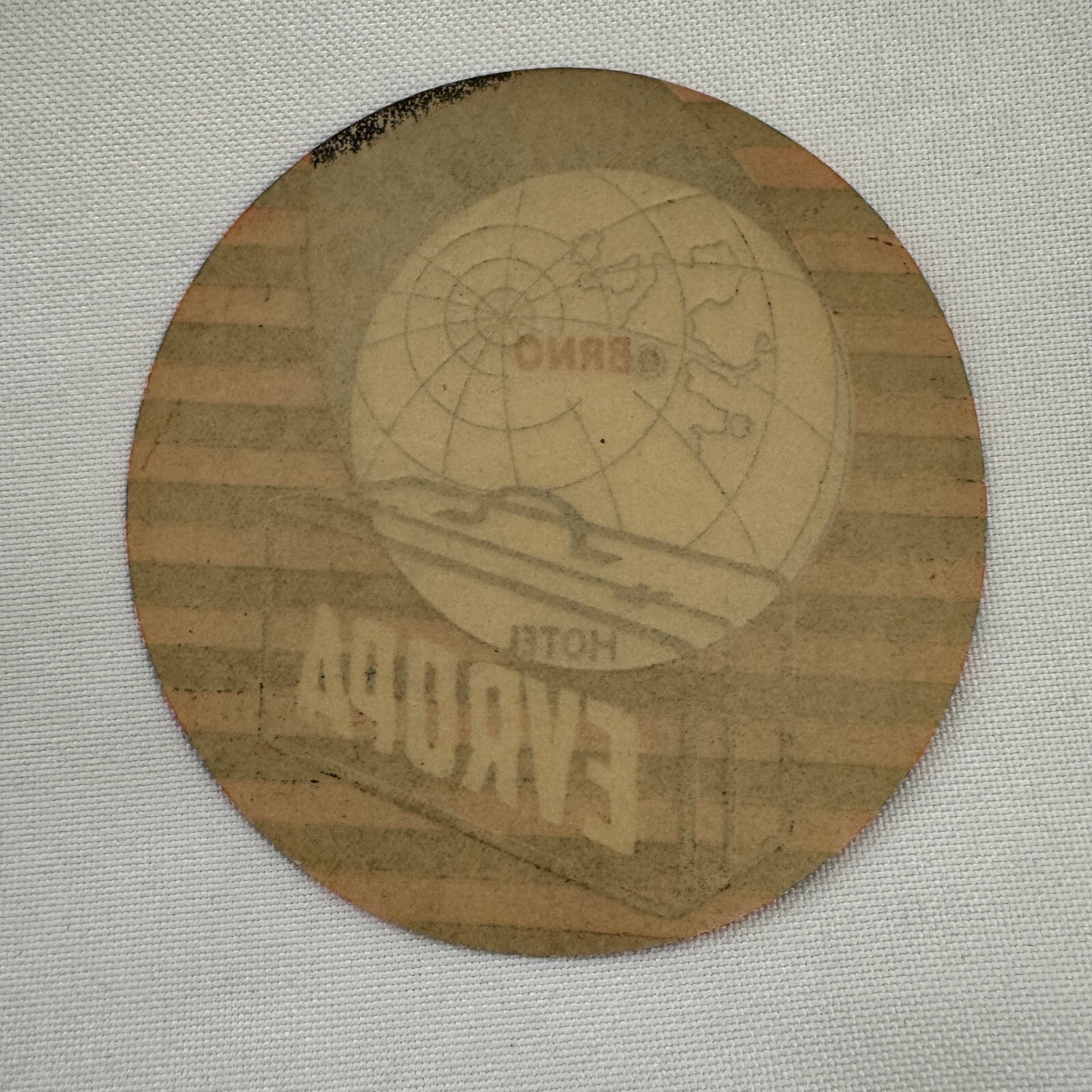 Vintage Travel Luggage Label Park Hotel Europa Brno Czechia Czech Republic