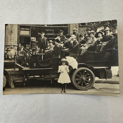 Vintage German Postcard Post Card Tour Bus Automobile Real Photo Postcard RPPC